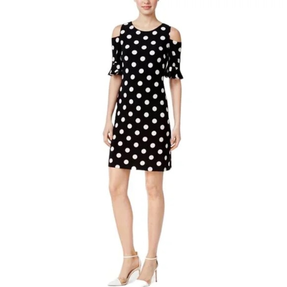 Tommy Hilfiger Polka Dot Cold Shoulder Dress Woman’s Size 12